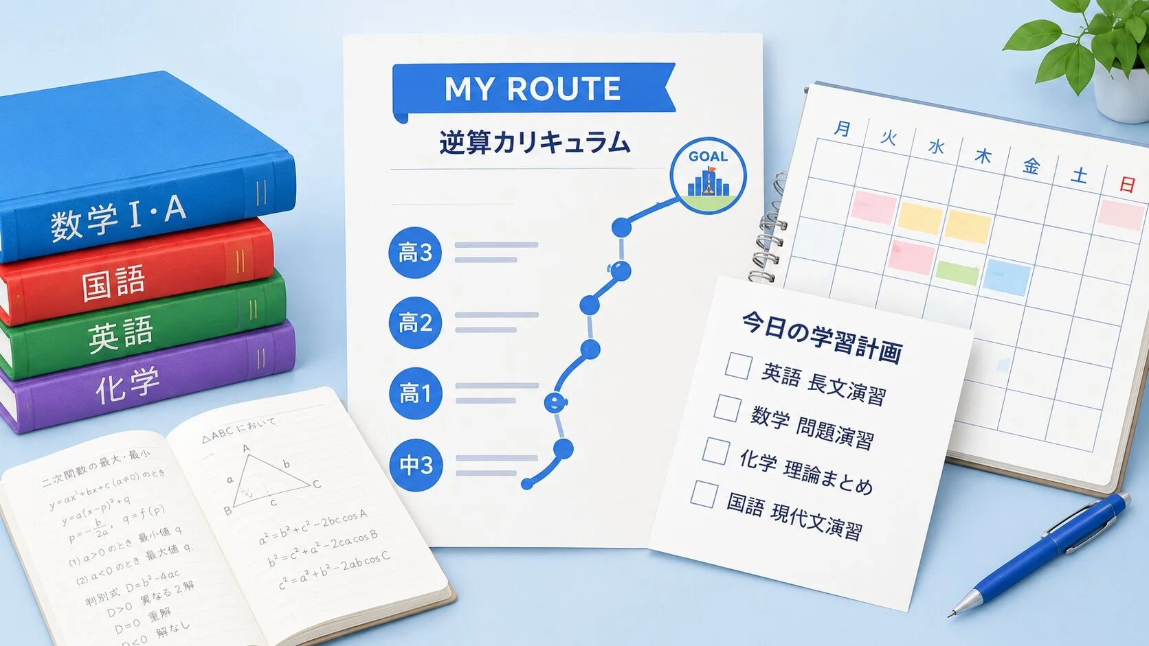 逆算カリキュラム（参考書・MY ROUTE・カレンダー）